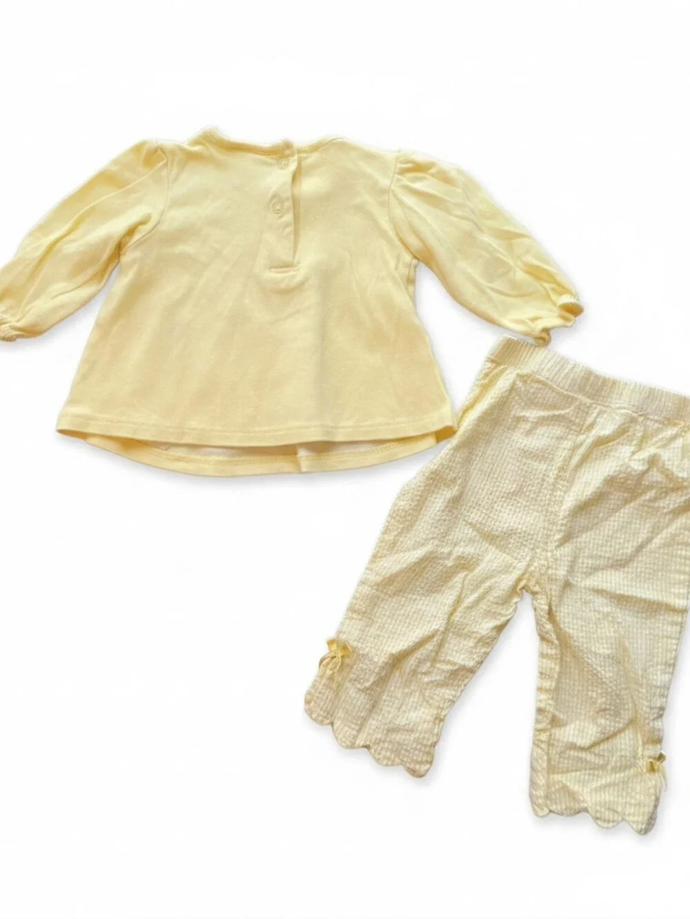 Vintage GRAIL Winnie the Pooh & Ladybugs Yellow Tunic & Seersucker Pant Set RARE